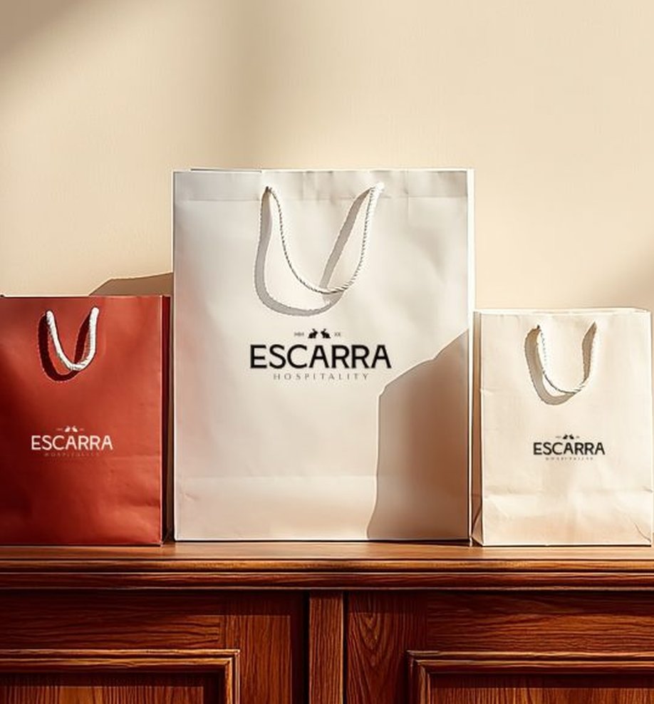 Escarra branded shopping bags