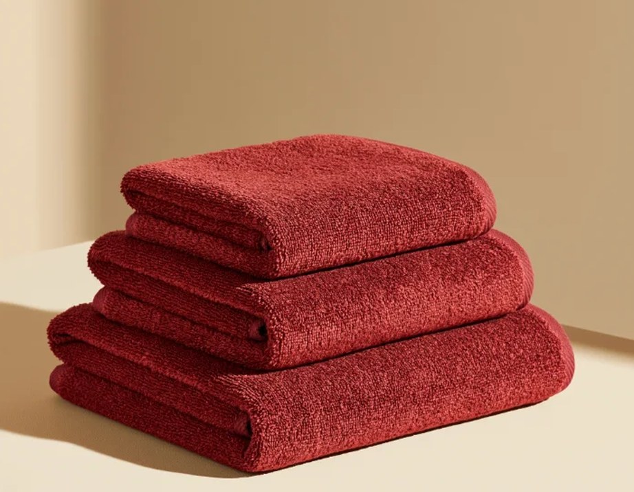 Stack of red towels